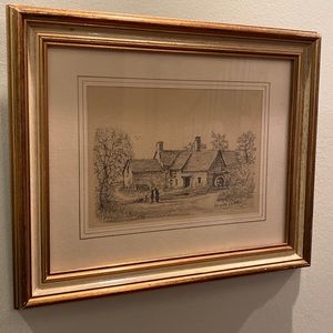 Original charcoal by Richard Lam, a Farmhouse